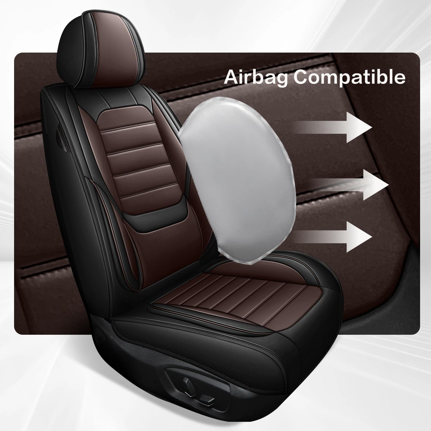 Waterproof Car Seat Covers, Premium Nappa Leather Scratch Resistant&Durable, Universal fit for most cars, Suvs, and Trucks.