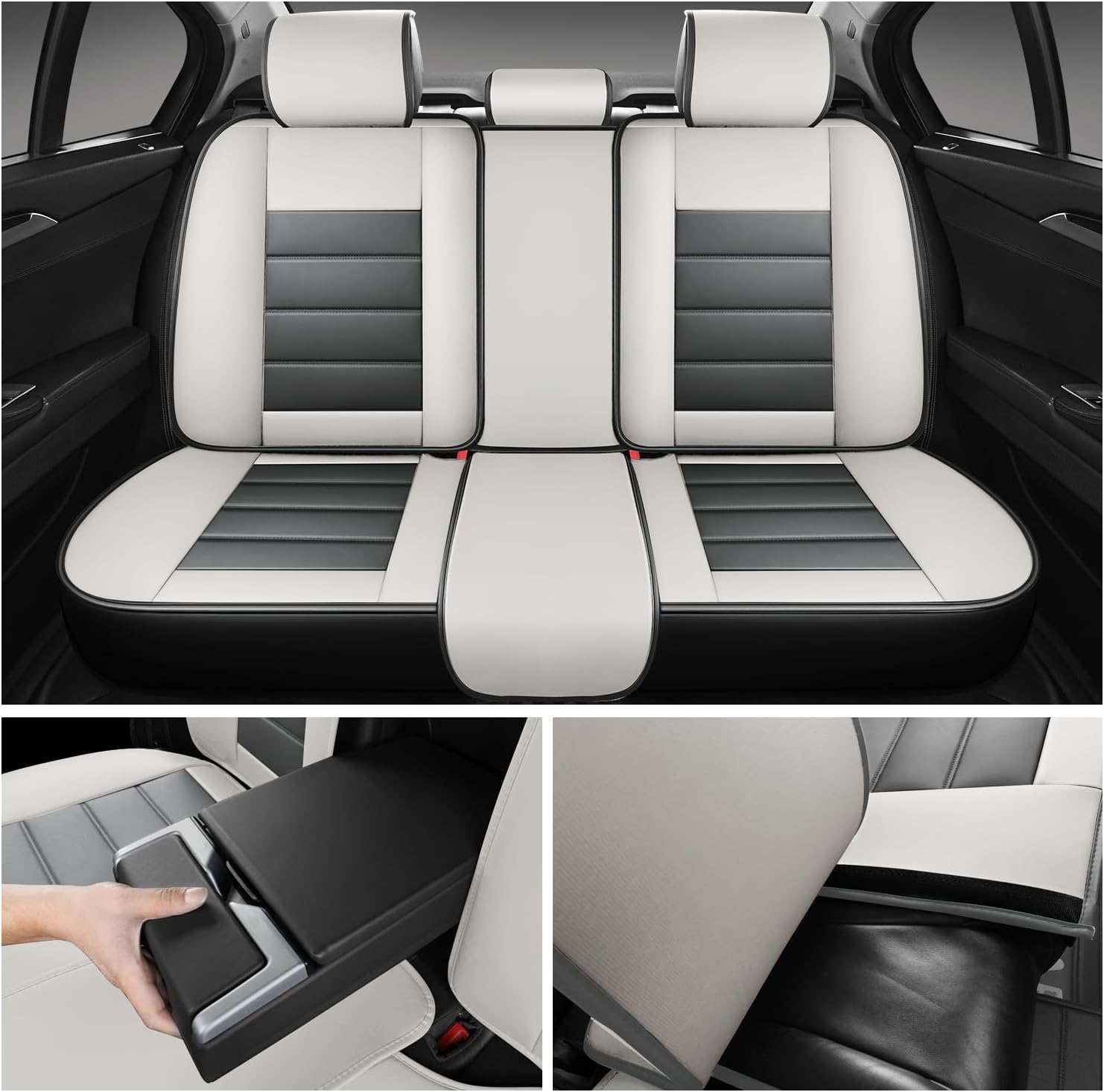 Waterproof Car Seat Covers, Premium Nappa Leather Scratch Resistant&Durable, Universal fit for most cars, Suvs, and Trucks.
