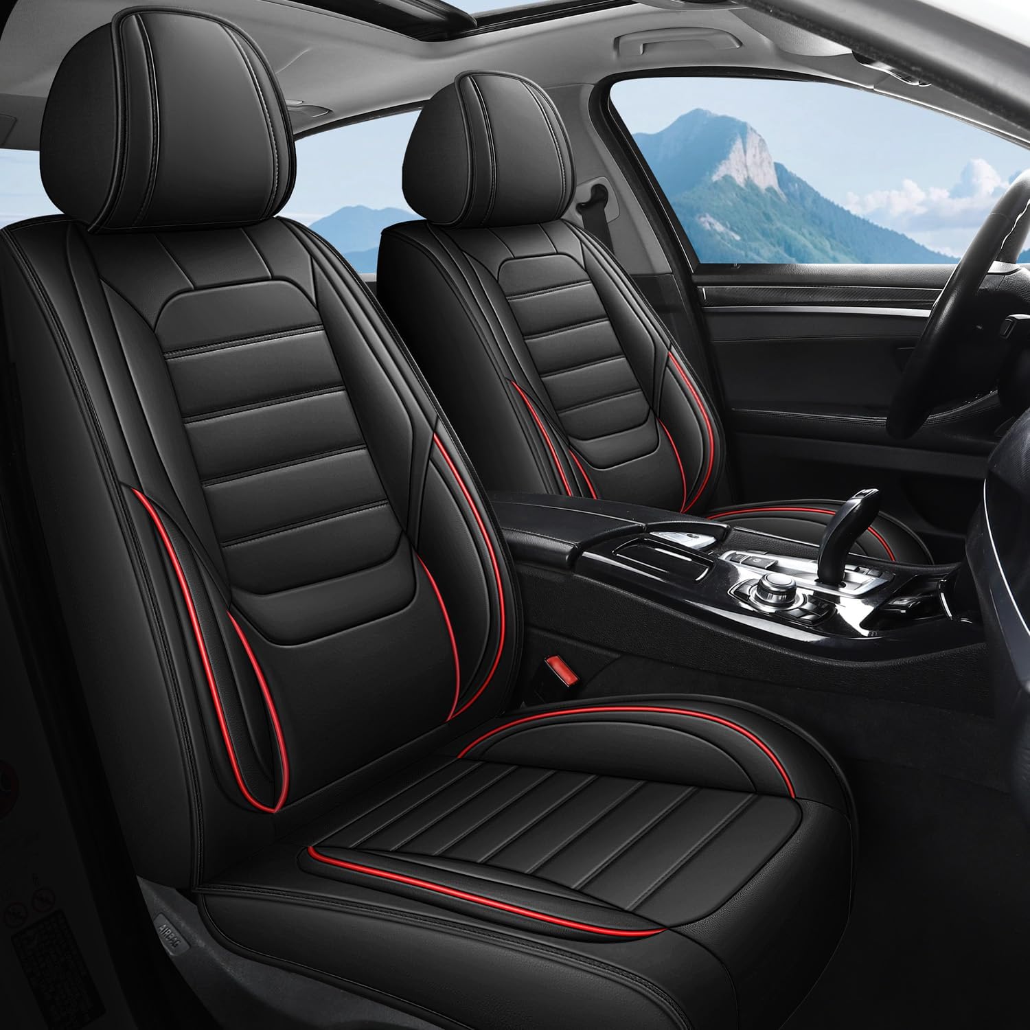 Waterproof Car Seat Covers, Premium Nappa Leather Scratch Resistant&Durable, Universal fit for most cars, Suvs, and Trucks.