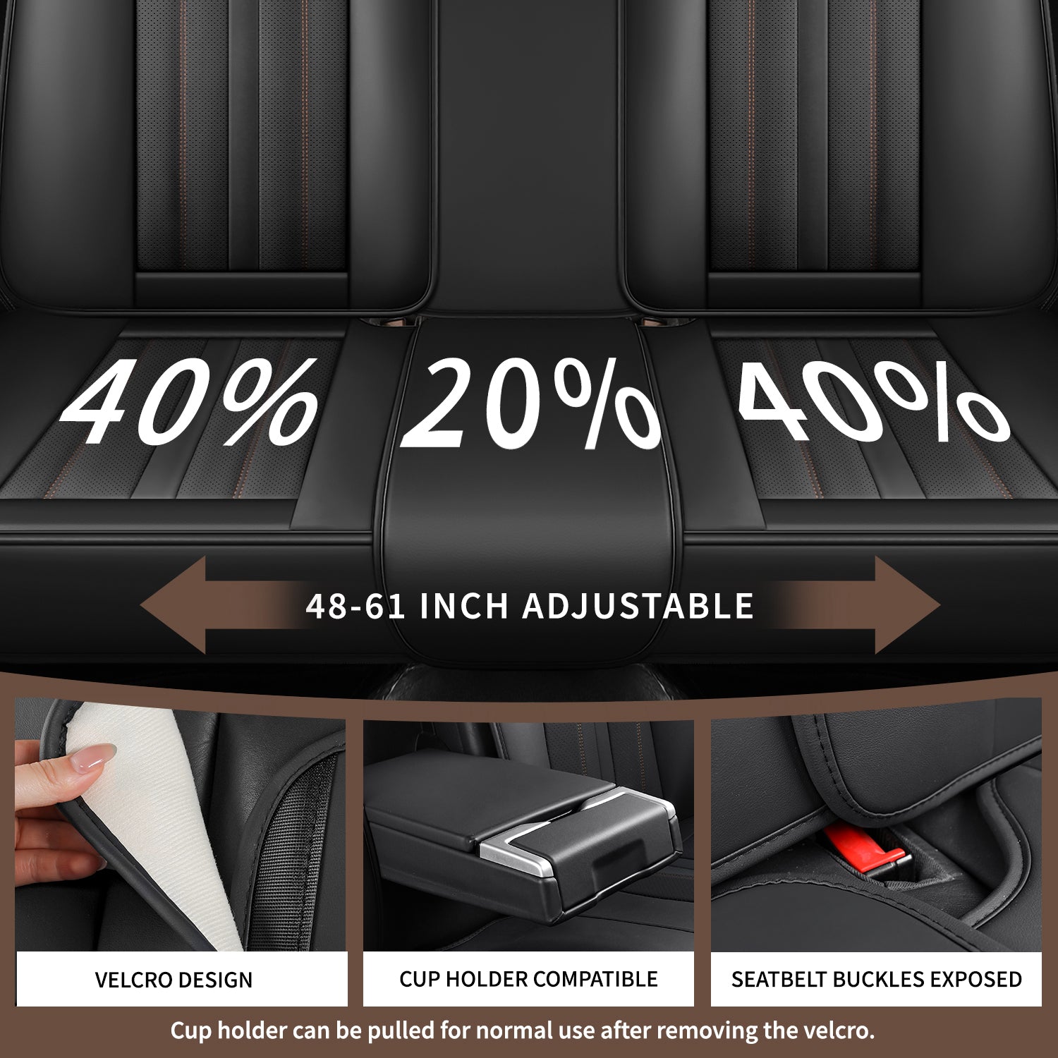 5-Seats ITEYAO Car Seat Covers Front and Rear Seat Full Set, Premium Faux Leather Automotive Seat Covers Breathable Comfortable All Season Use