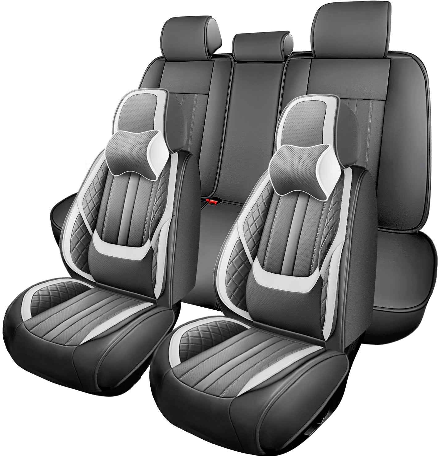 5-Seats ITEYAO Car Seat Covers Front and Rear Seat Full Set, Premium Faux Leather Automotive Seat Covers Breathable Comfortable All Season Use