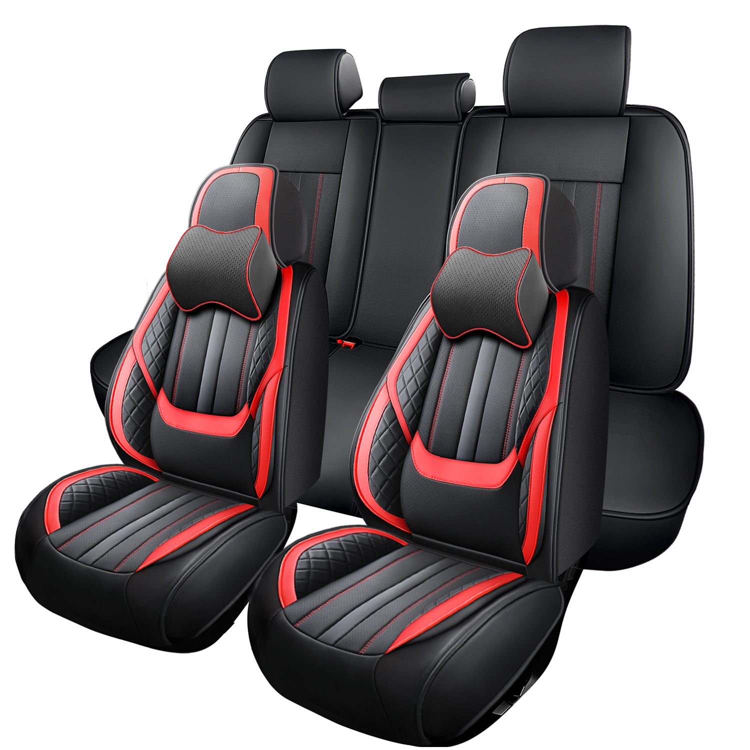 5-Seats ITEYAO Car Seat Covers Front and Rear Seat Full Set, Premium Faux Leather Automotive Seat Covers Breathable Comfortable All Season Use