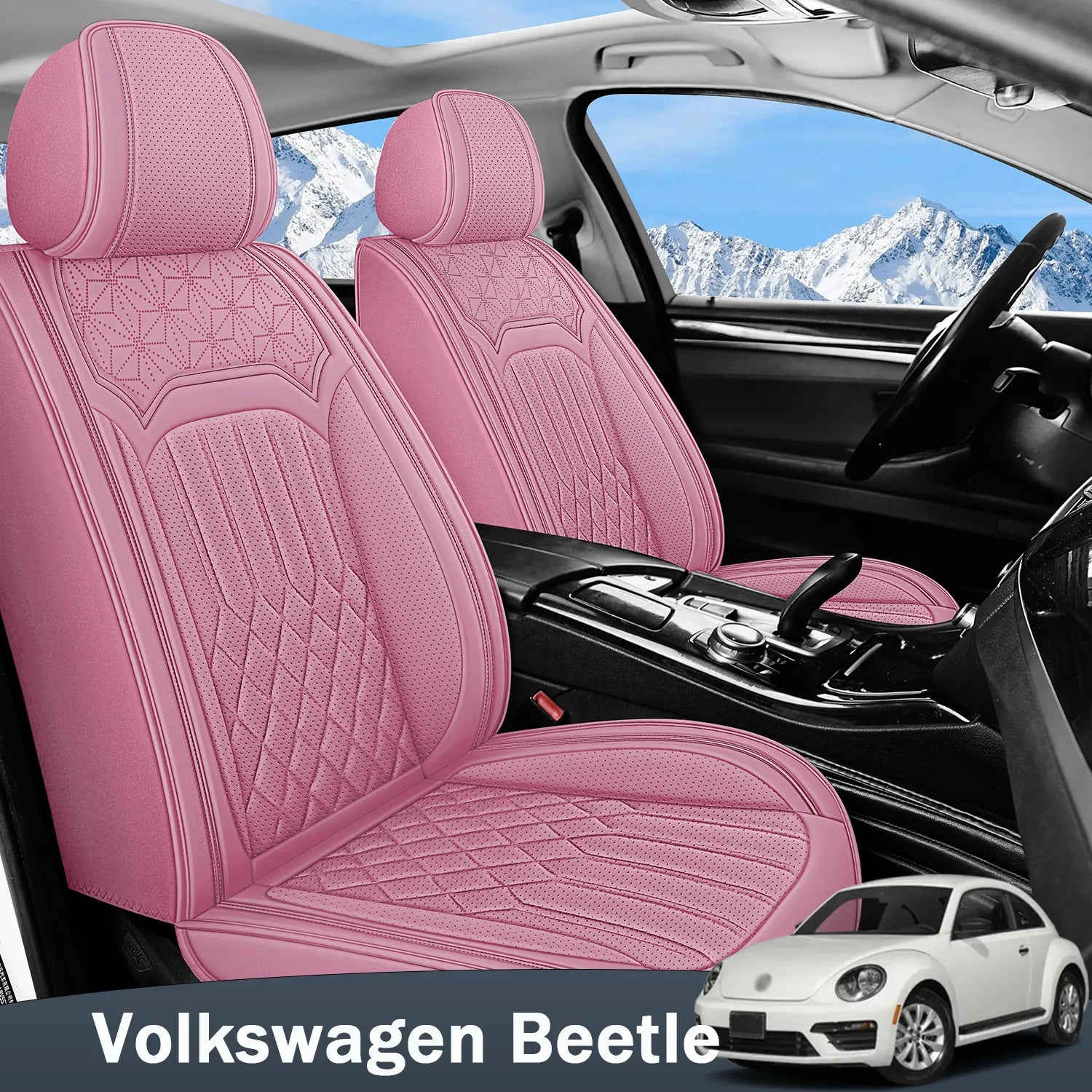 Premium Nappa Leather Seat Covers for Volkswagen Beetle 1998-2019, Breathable & Comfortable for All-Season