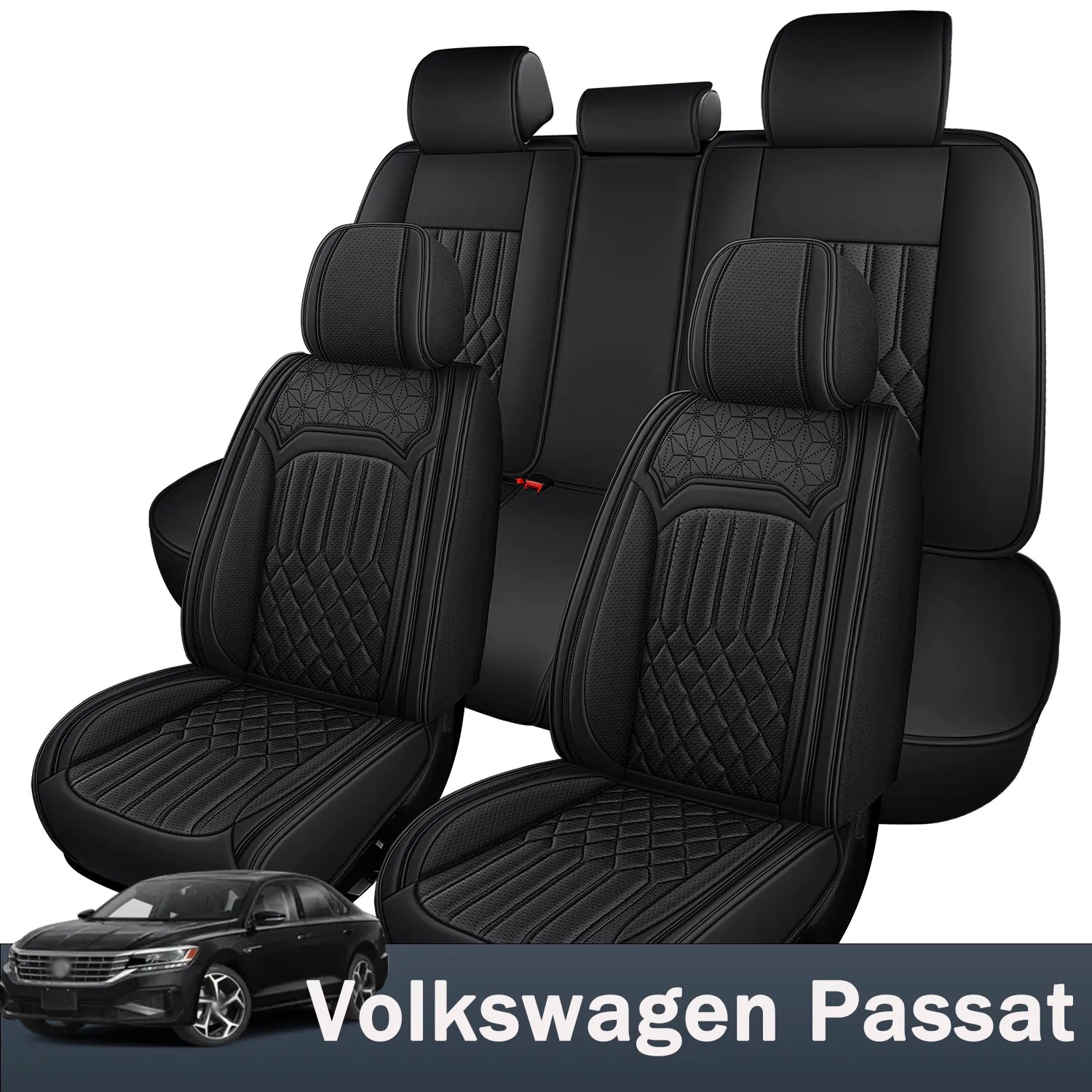 Premium Nappa Leather Seat Covers for Volkswagen Passat 2000-2022, Breathable & Comfortable for All-Season